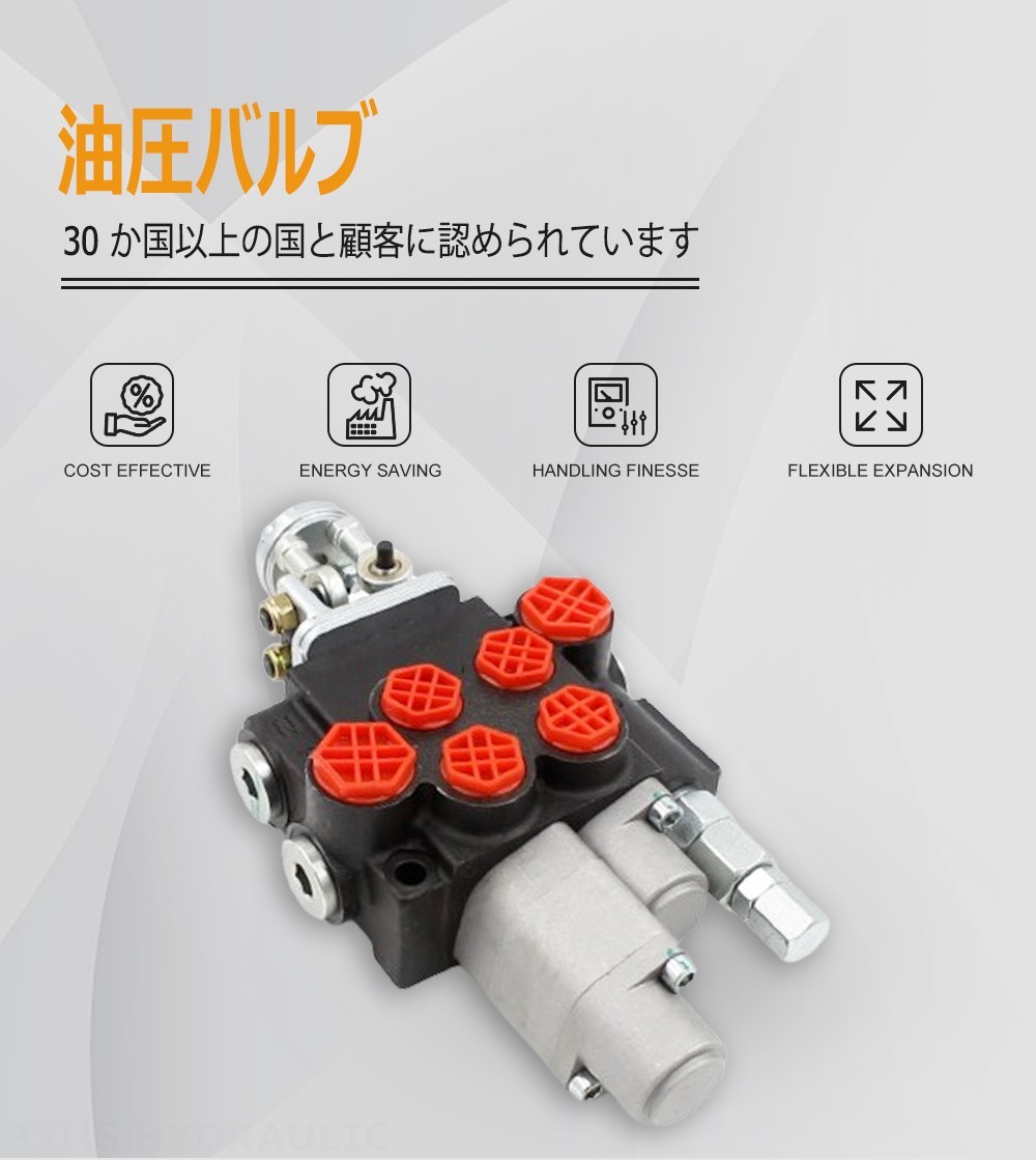 P40-G12-G38-OT-QTW 手動・ジョイスティック 2スプール モノブロック方向弁